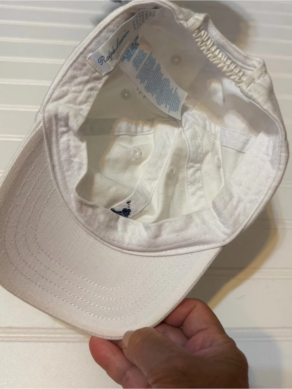 Polo by Ralph Lauren White infants Baseball Cap with Black Pony Logo